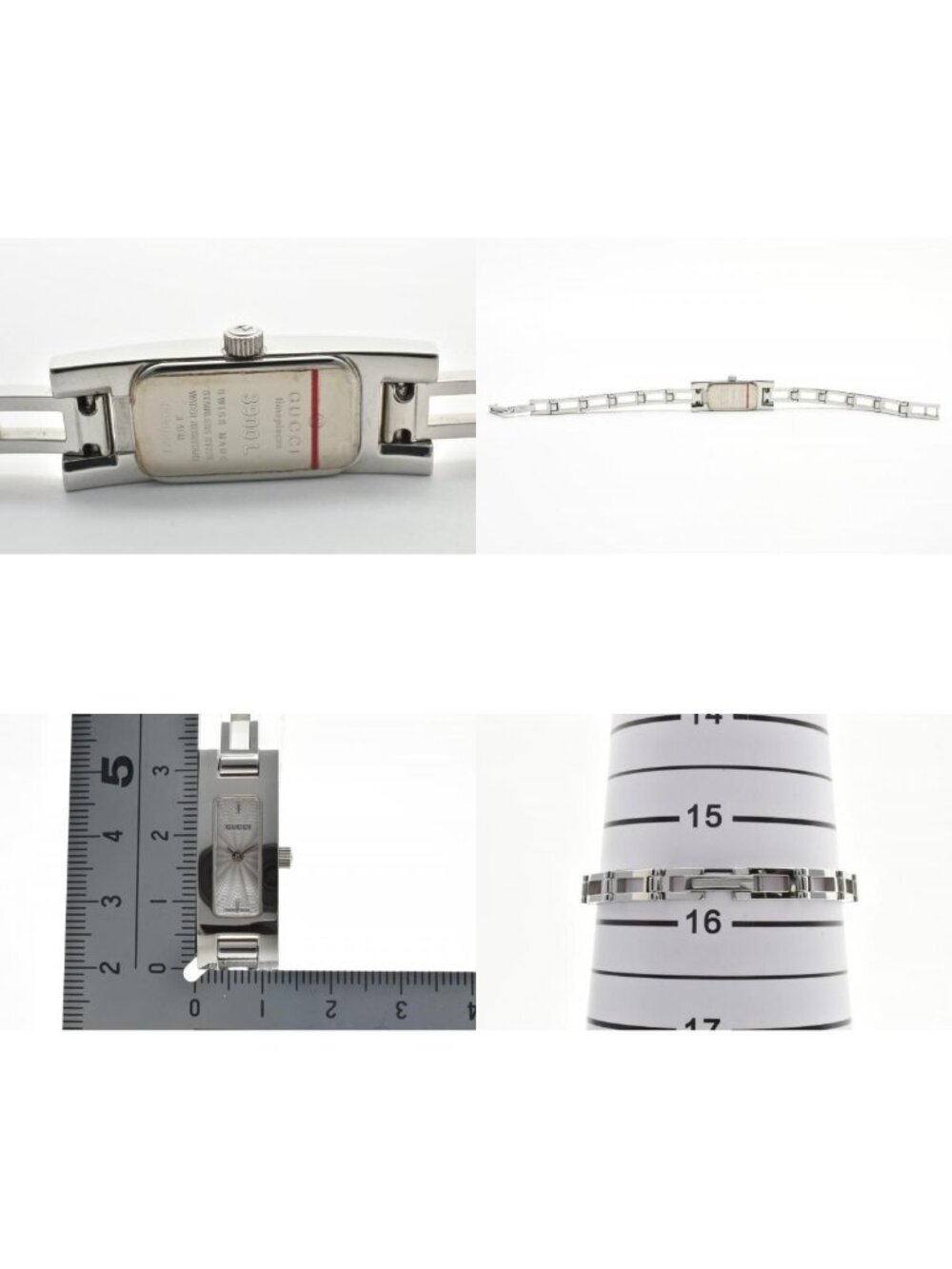 Gucci Watch Quartz Silver Dial Stainless Steel Bracelet Square Case - Picture 10 of 10